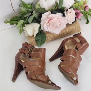 Elegant Brown Strappy Heels